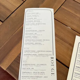 menu