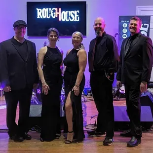 Roughouse, moments before hitting the stage for a black tie private event at Highland Country Club