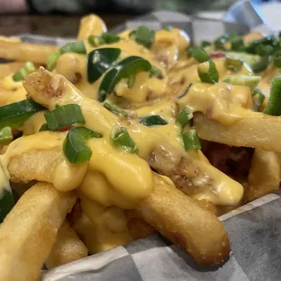 Loaded fries, yes please. (Jalapeño nice and fresh!)