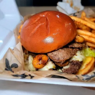 Shrimp gyro burger
