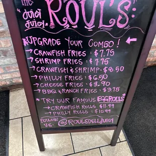 menu, chicken wings and fried chicken