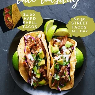 two tacos on a plate