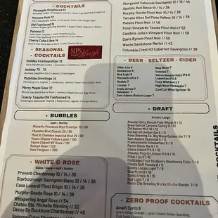 menu
