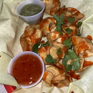 Cream cheese &amp; bacon wontons
