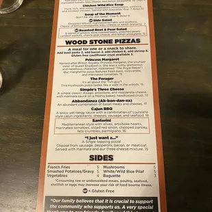 Food menu