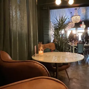 Smaller tables by the bar