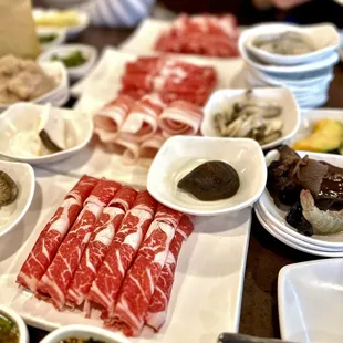 a variety of food on a table