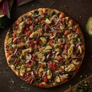 artichokes, tomatoes, and onions