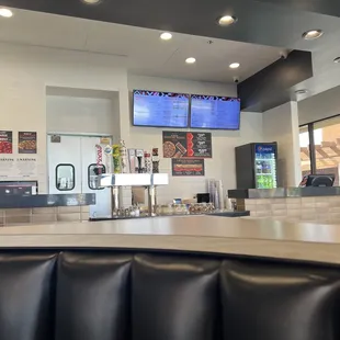 the counter and seating area