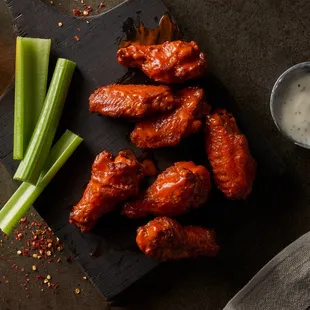 chicken wings and celery