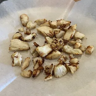 My grilled chicken bits that I was served... that's exactly the amount you receive