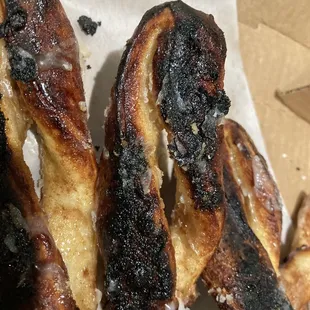 Cinnamon twists.  Everyone is burned but it was still given to me.