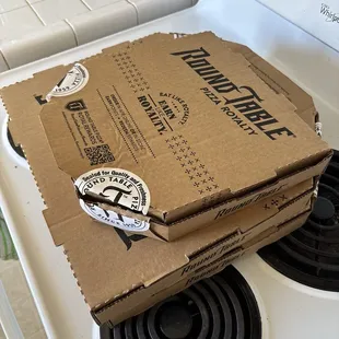 2 Pizza/ bread and salad not in view.