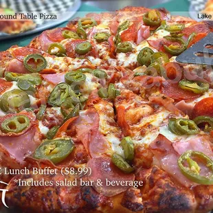 As some pizzas were lacking meat toppings, this one was not. (Thumbs up)