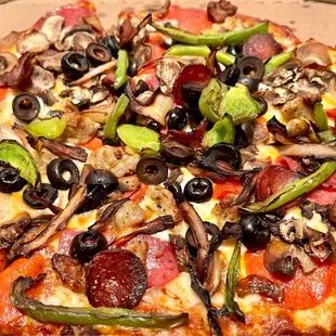 King Arthur's Supreme Pizza (Medium). Love a pizza with lots of toppings and this is the perfect example of that.