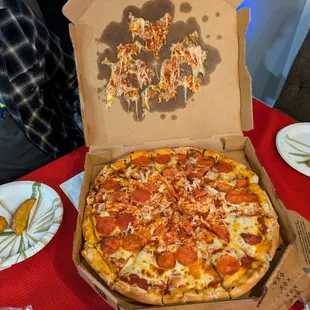 There was no plastic to prevent the cheese from coming off onto the box...