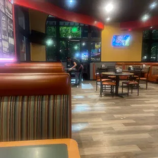 a view of the inside of a restaurant