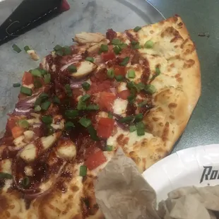 BBQ Chicken Pizza  IT LOOKS A LOT BETTER IN PERSON I PROMISE