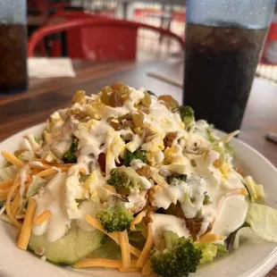 Salad and drink
