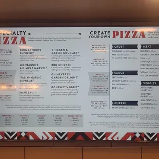 menu and prices