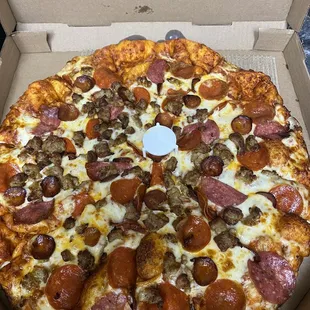 XL meet marvel extra sauce extra cheese well-done