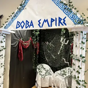 a table set up for a tea party