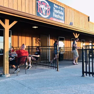 people sitting outside