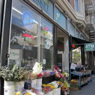 the outside of a flower shop