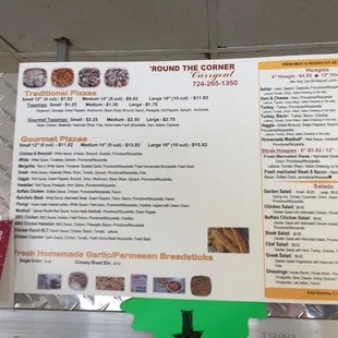 Pizza, subs, and soup.