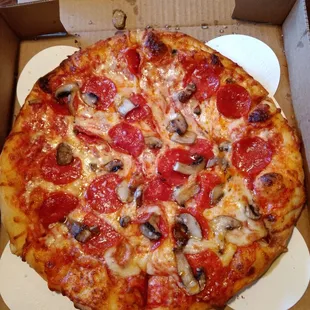 Pepperoni and Mushroom Pizza