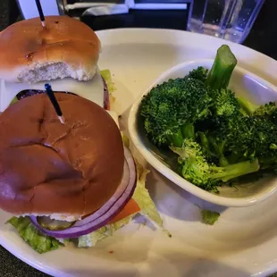 Filet sliders with steamed broccoli