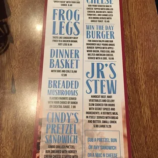 menu