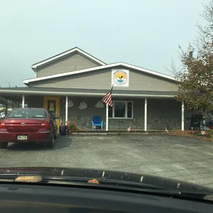 the front of the building