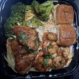 Cajun Alfredo w/ Shrimp and Salmon