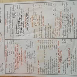 Menu as of Feb 27, 2022