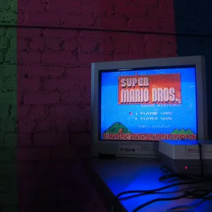 a television with a game on it