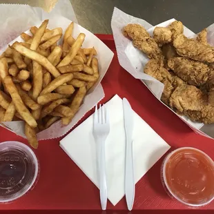 Fresh Chicken Fingers and Fries