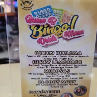 Drag Queen Bingo -- great drink deals!!