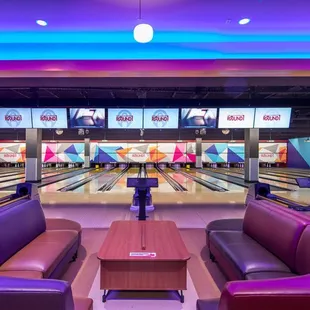 Full size bowling lanes! Bowlers are welcome to bring their own bowling balls &amp; shoes.