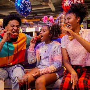 a group of people enjoying a party