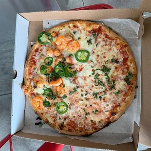 Specialty seafood pizza...thanks for having an open mind guys and girls! Best pizza ever!