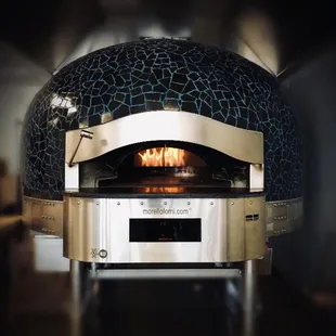 a close up of a pizza oven