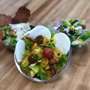 a salad and a salad bowl