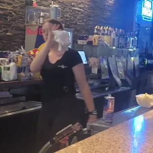 Angry out of control bartender