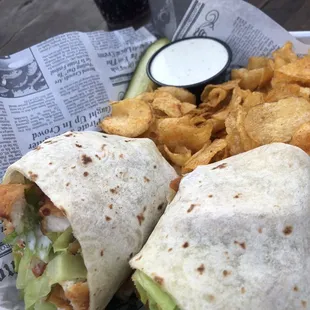 Chicken tender wrap