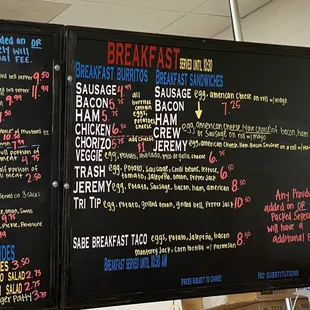 Menu as of 2/6/23