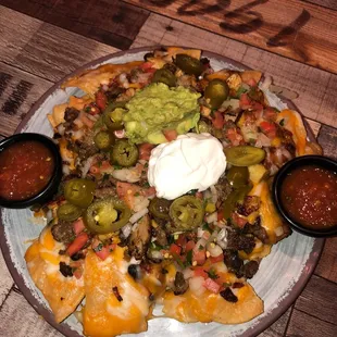 Ball park nachos! Added steak and chicken!