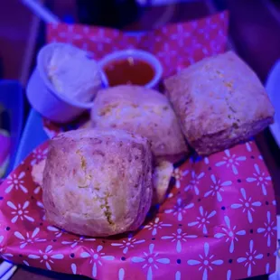 Biscuits with butter and pepper jelly