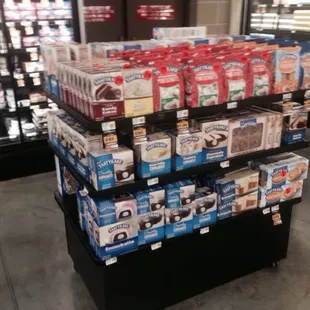 Fully stocked Tastycake stash in back of store