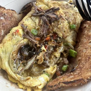 Short rib omelet